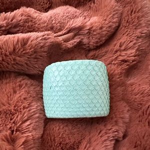 Ted Rossi python leather cuff bracelet. Turquoise color. Gorgeous!
